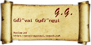 Gávai Gyöngyi névjegykártya